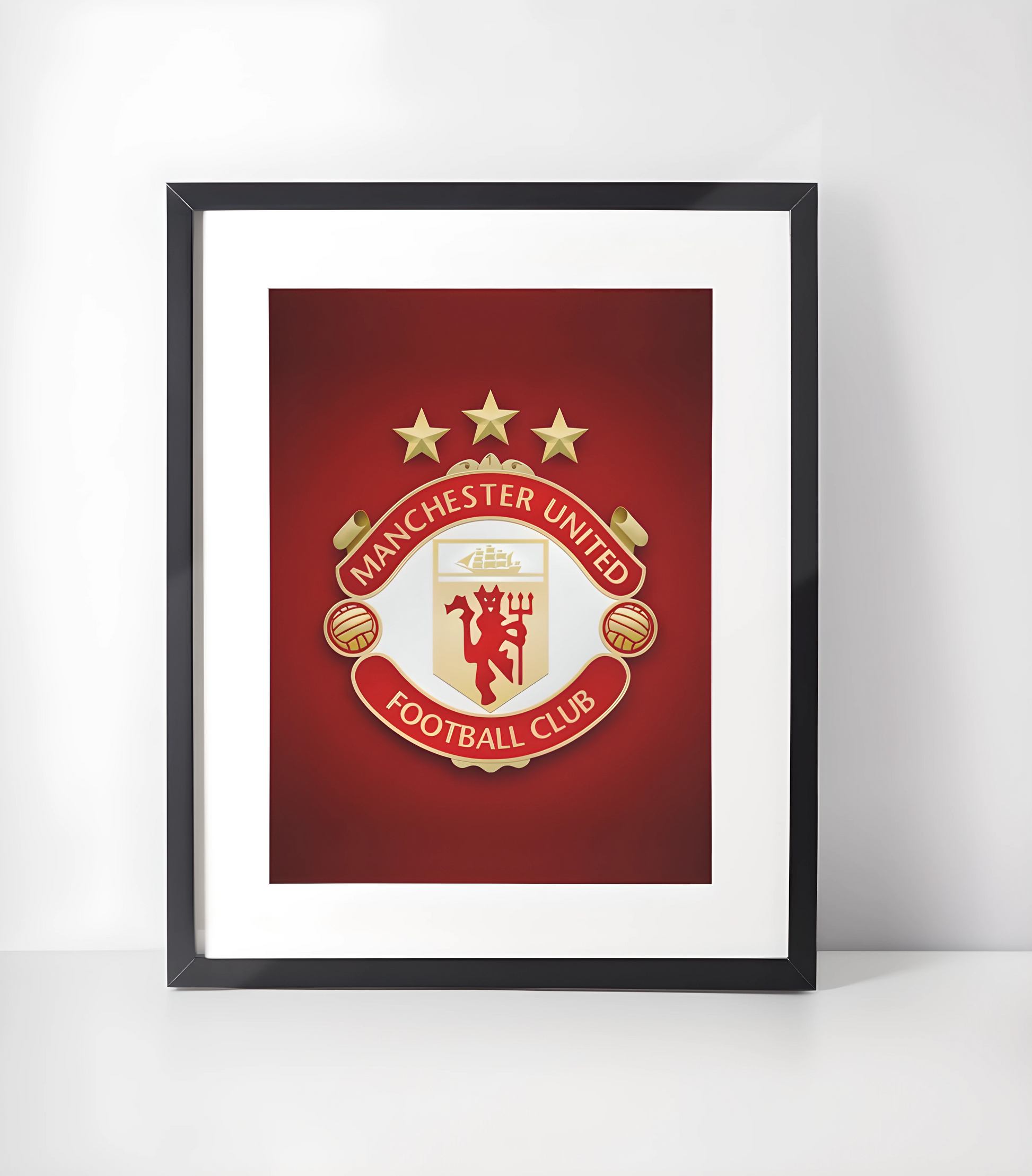 Manchester United Fotballkunst - Samling - Kunsttrykk A3+/A3 - Uten ramme #15 Retro Crest