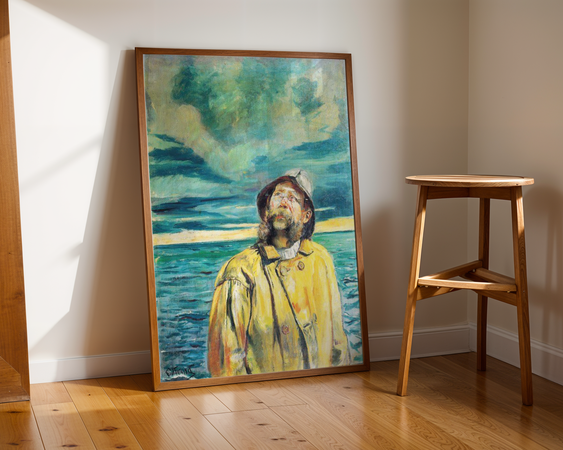 Christian Krohg - Fisker ser på været