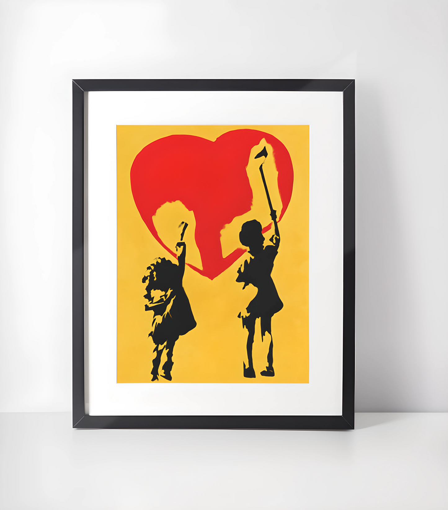 Banksy Gatekunst - Samling - Kunsttrykk A3+/A3 - Uten ramme #3 Barn Maler Hjerte av Banksy