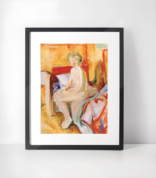 Edvard Munch Samling - Kunsttrykk A3+/A3 - Uten ramme #9 Pike på Sengekant 1916