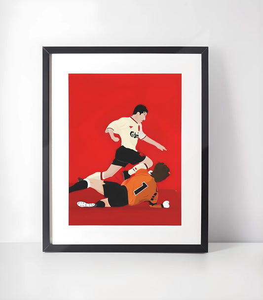 Liverpool Fotballkunst - Samling - Kunsttrykk A3+/A3 - Uten ramme #4 Robbie Fowler