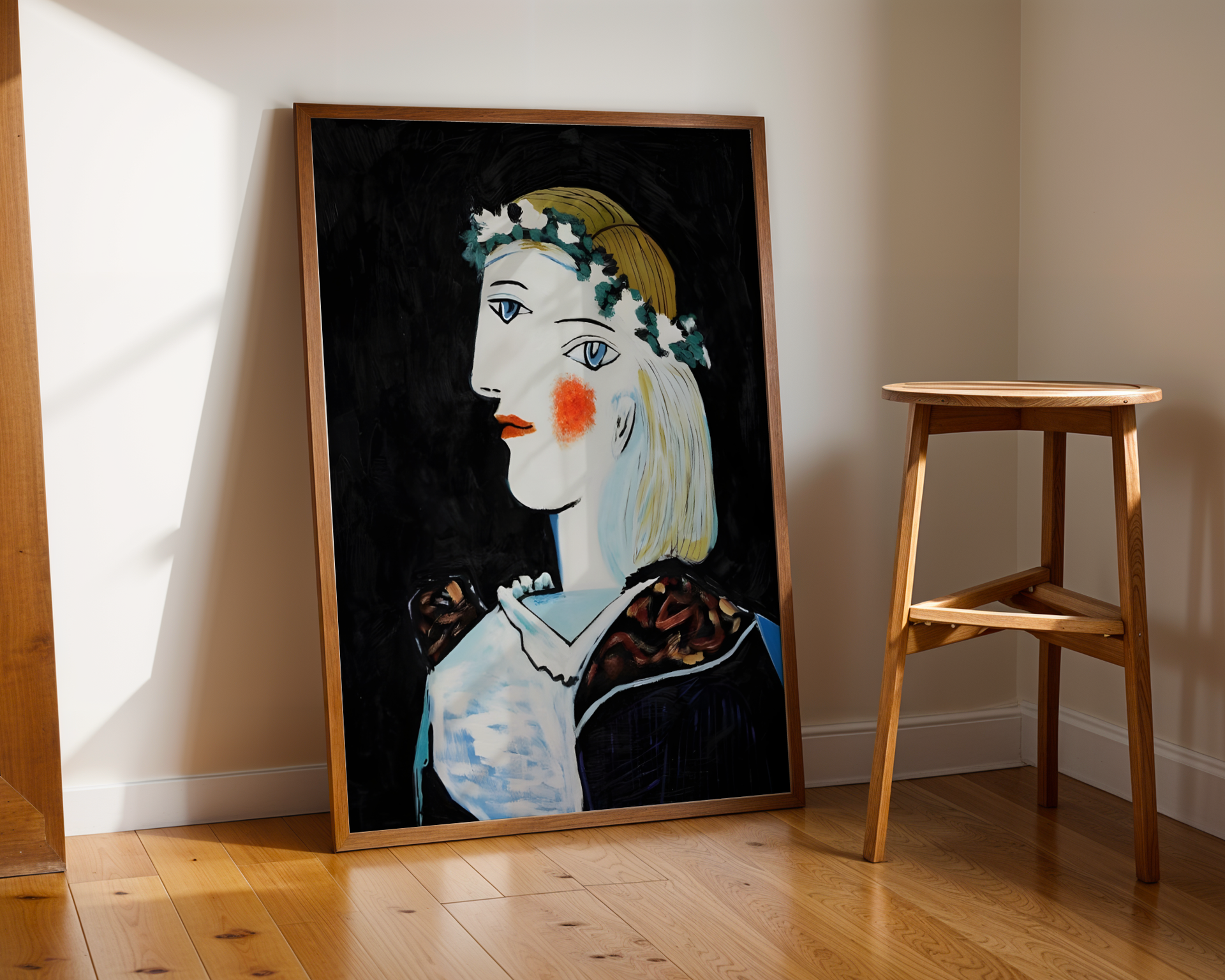 Pablo Picasso - Portrett av Marie-Thérèse Walter med krans (1937)