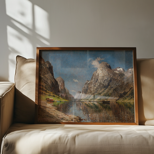 Adelsteen Normann - Norsk fjord med et dampskip