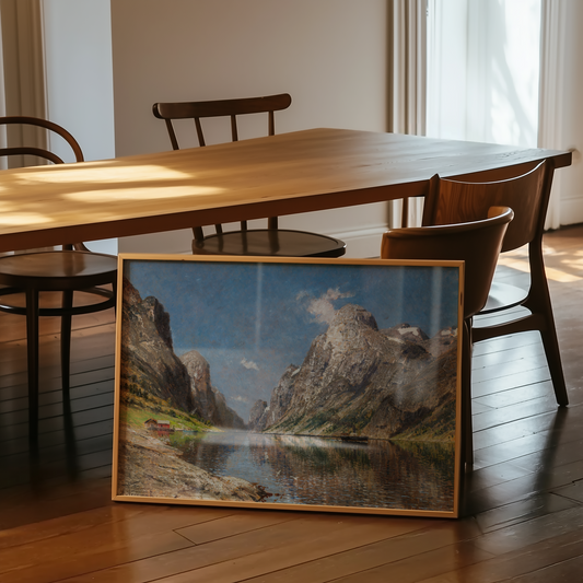 Adelsteen Normann - Norsk fjord med et dampskip