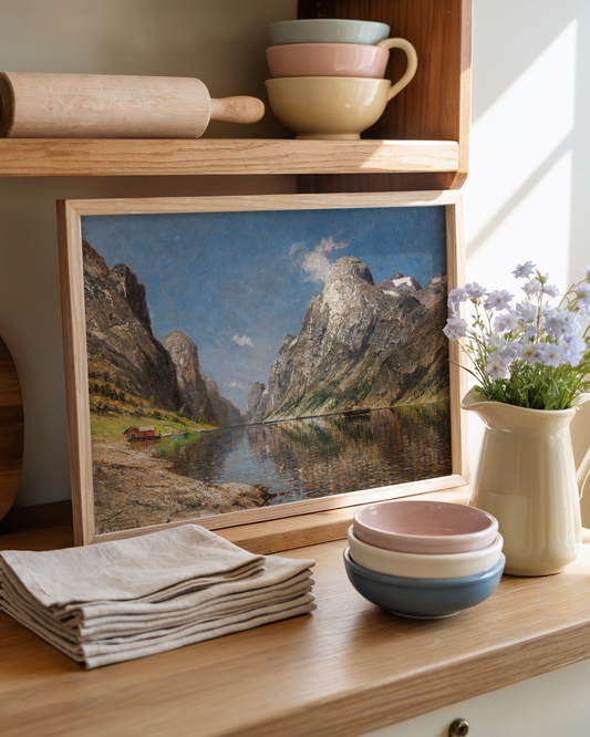 Adelsteen Normann - Norsk fjord med et dampskip