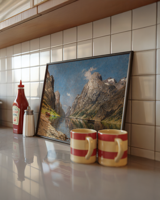 Adelsteen Normann - Norsk fjord med et dampskip