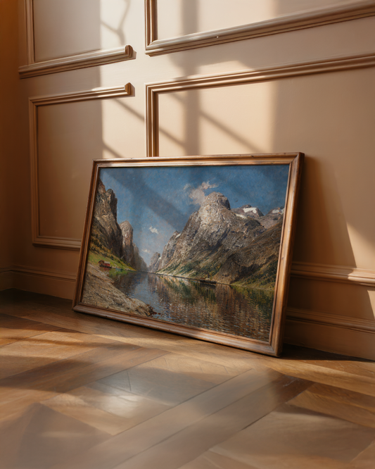 Adelsteen Normann - Norsk fjord med et dampskip