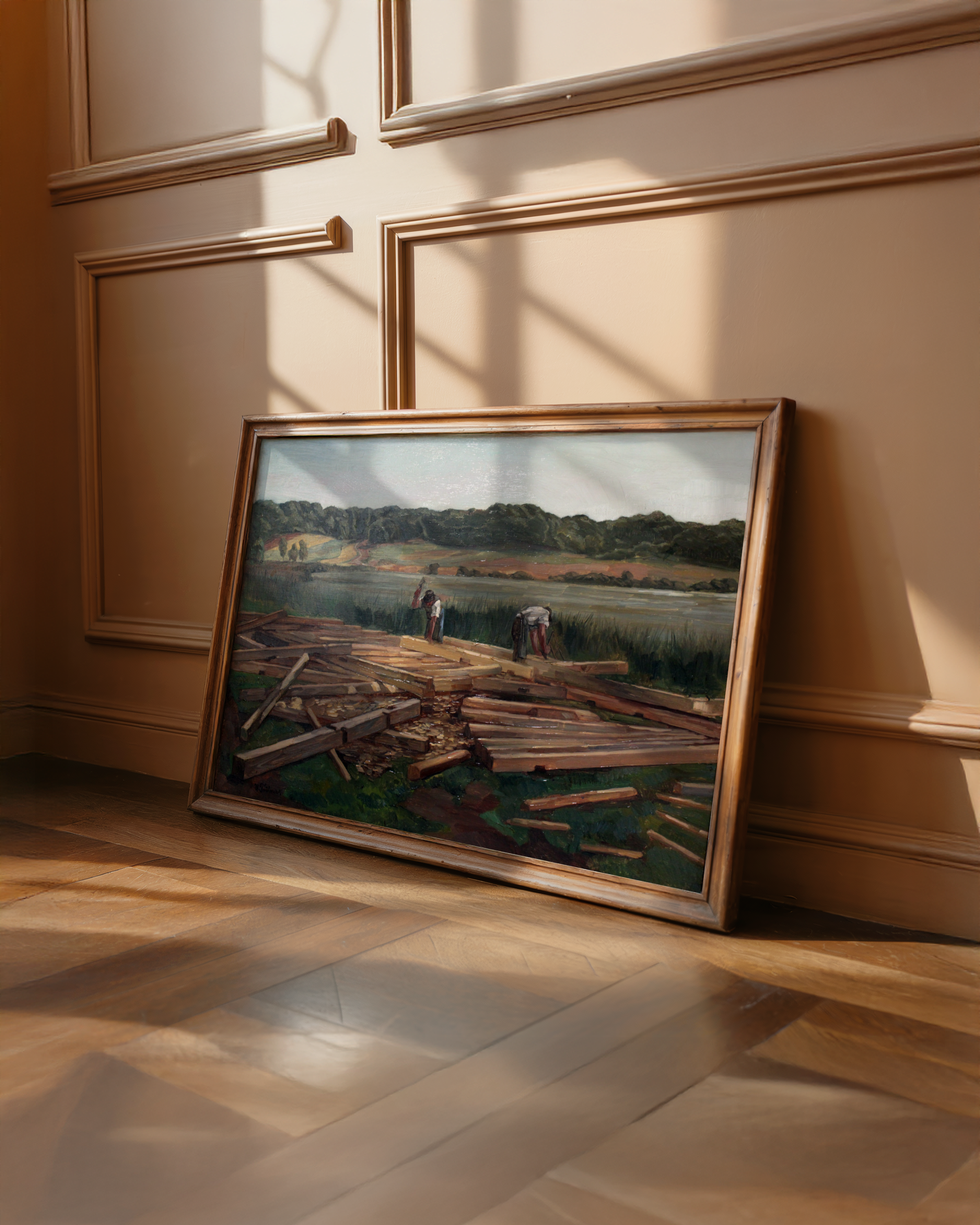 Wilhelm Trübner - Building Site at Wesslingersee (1876)