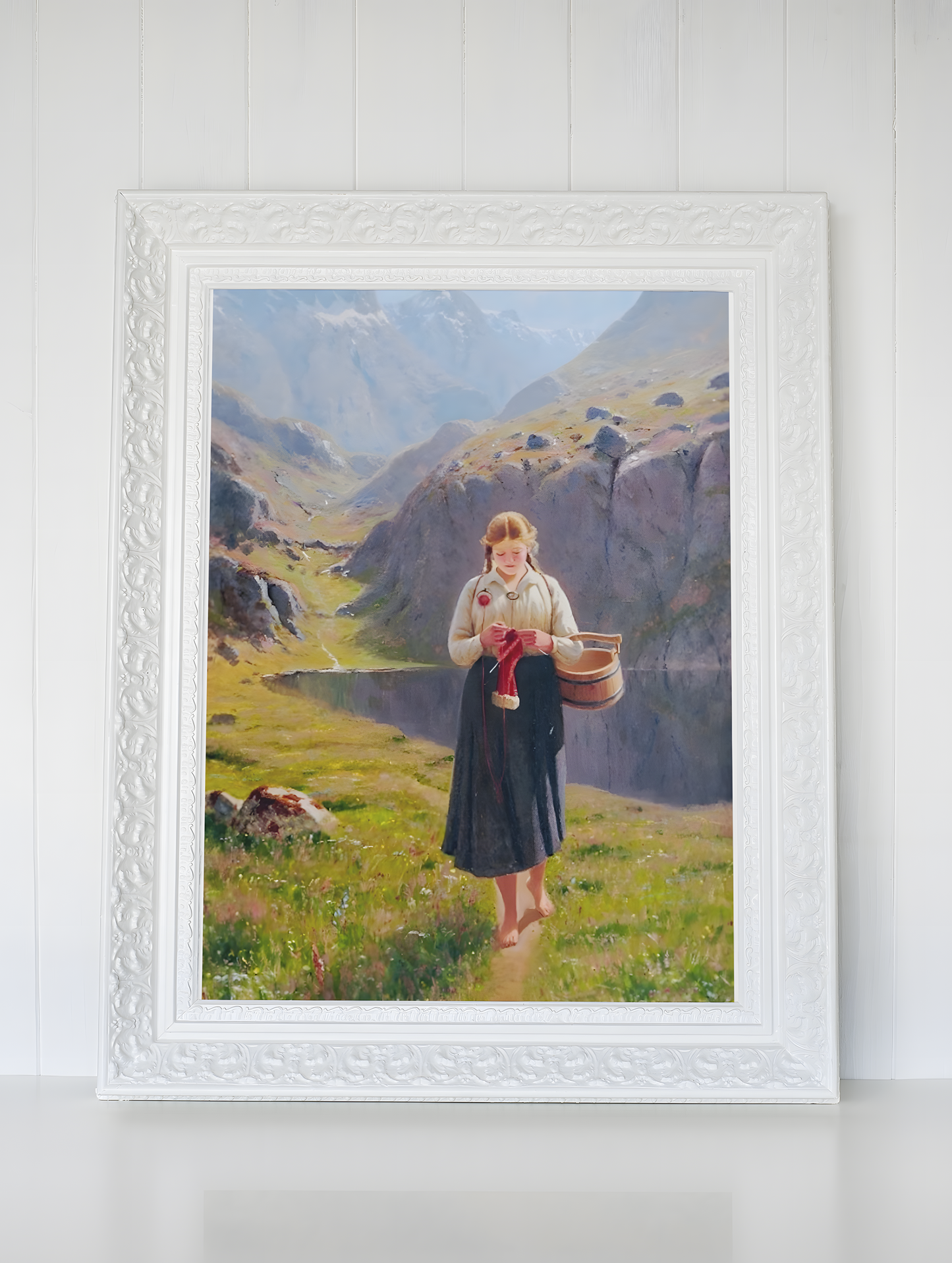 Hans Dahl (1849-1937) Kunstsamling - Kunsttrykk A3+/A3 - Uten ramme #2 Jente i fjellet