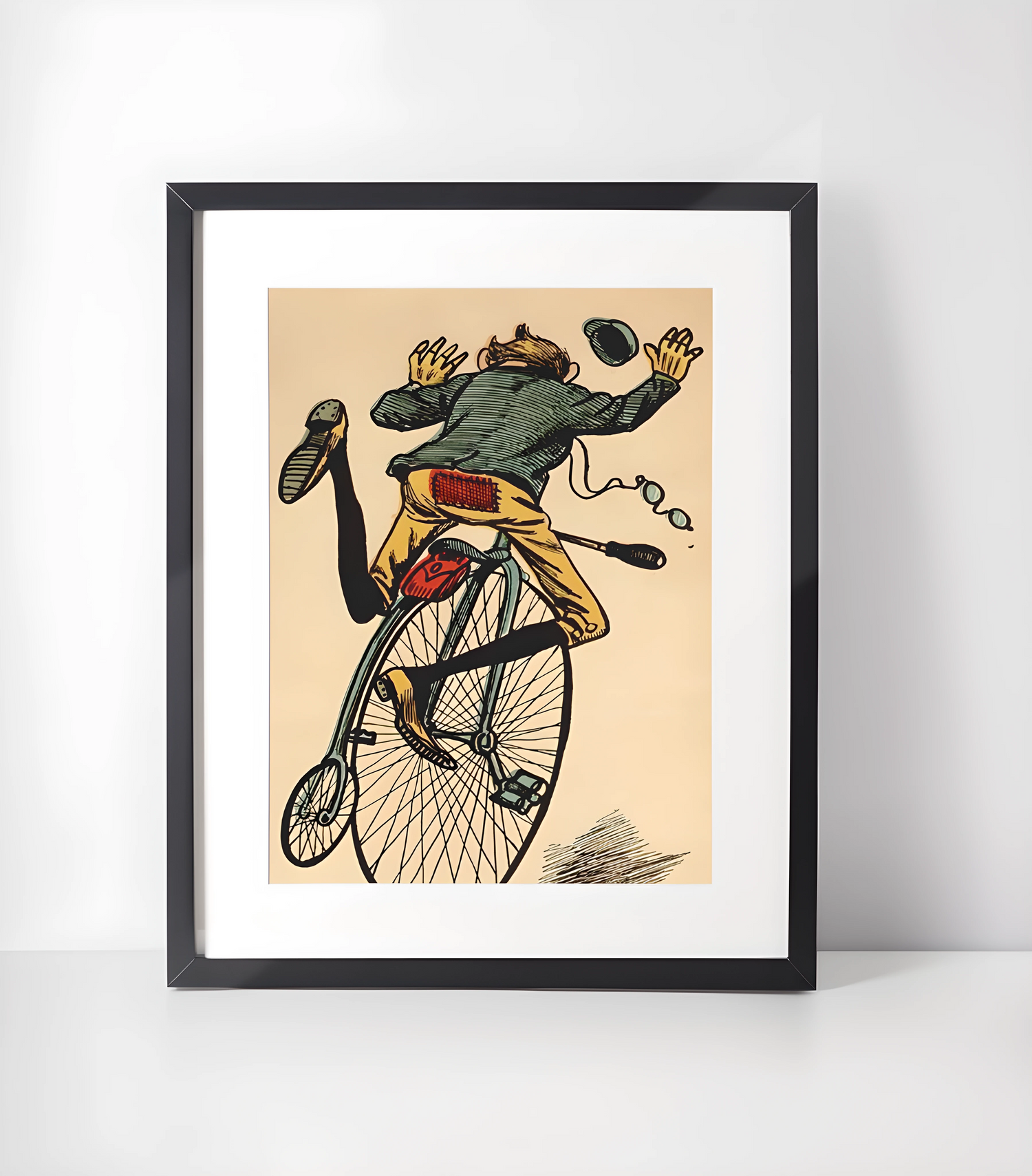 Stilig Retro Sykkel Kunstsamling - Kunsttrykk A3+/A3 - Uten ramme #1 Full Kontroll