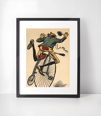 Stilig Retro Sykkel Kunstsamling - Kunsttrykk A3+/A3 - Uten ramme #1 Full Kontroll