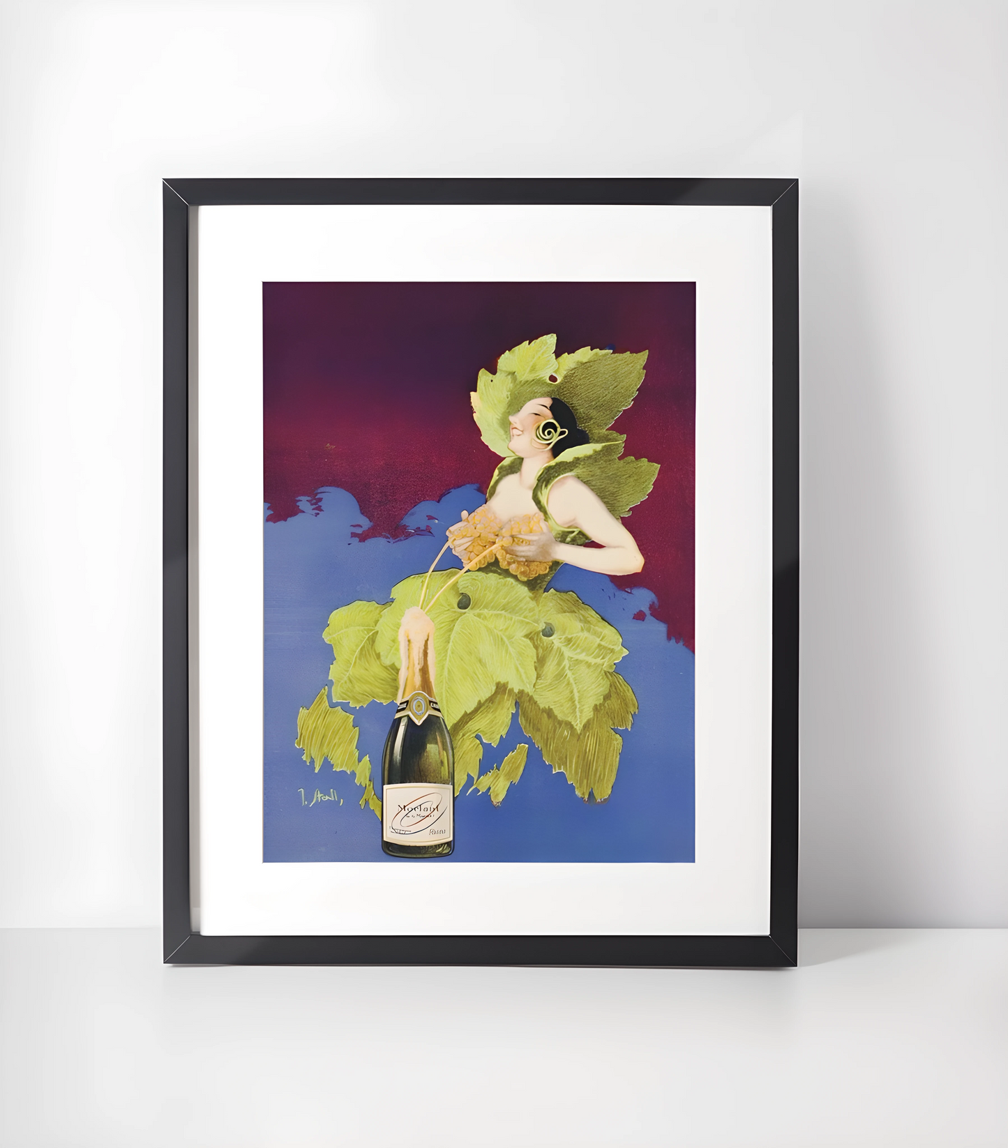 Champagne Kunstsamling - Kunsttrykk A3+/A3 - Uten ramme #3 Druekvinne