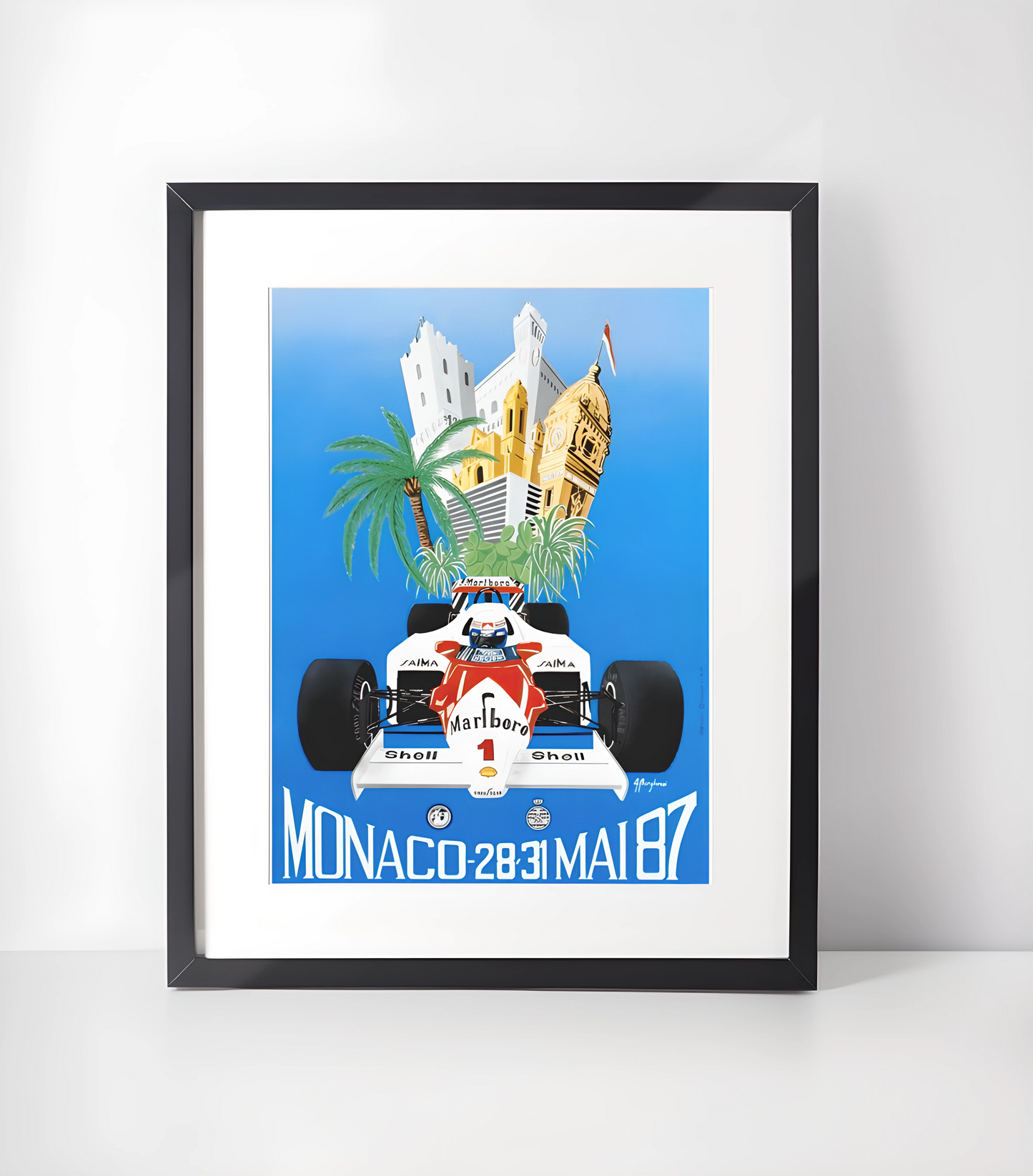 Monaco Grand Prix Kunstsamling - Kunsttrykk A3+/A3 - Uten ramme