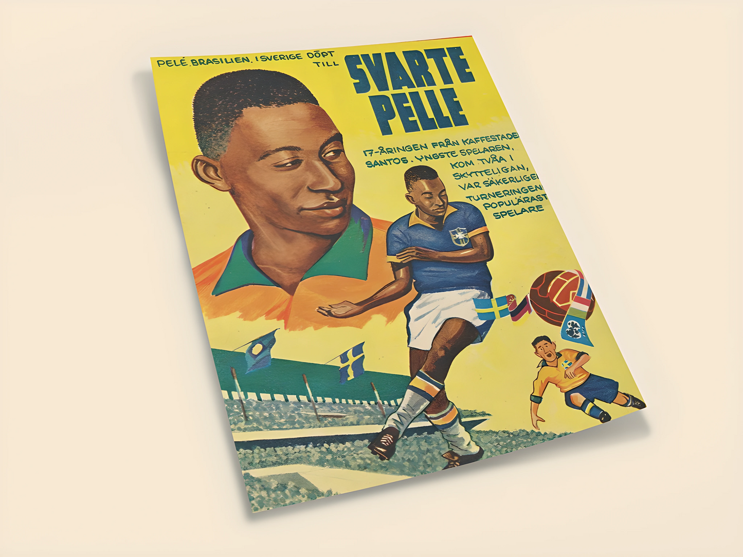 1958 Svensk Superman Utgave- Pele - Samling - Kunsttrykk A3+/A3 - Uten ramme