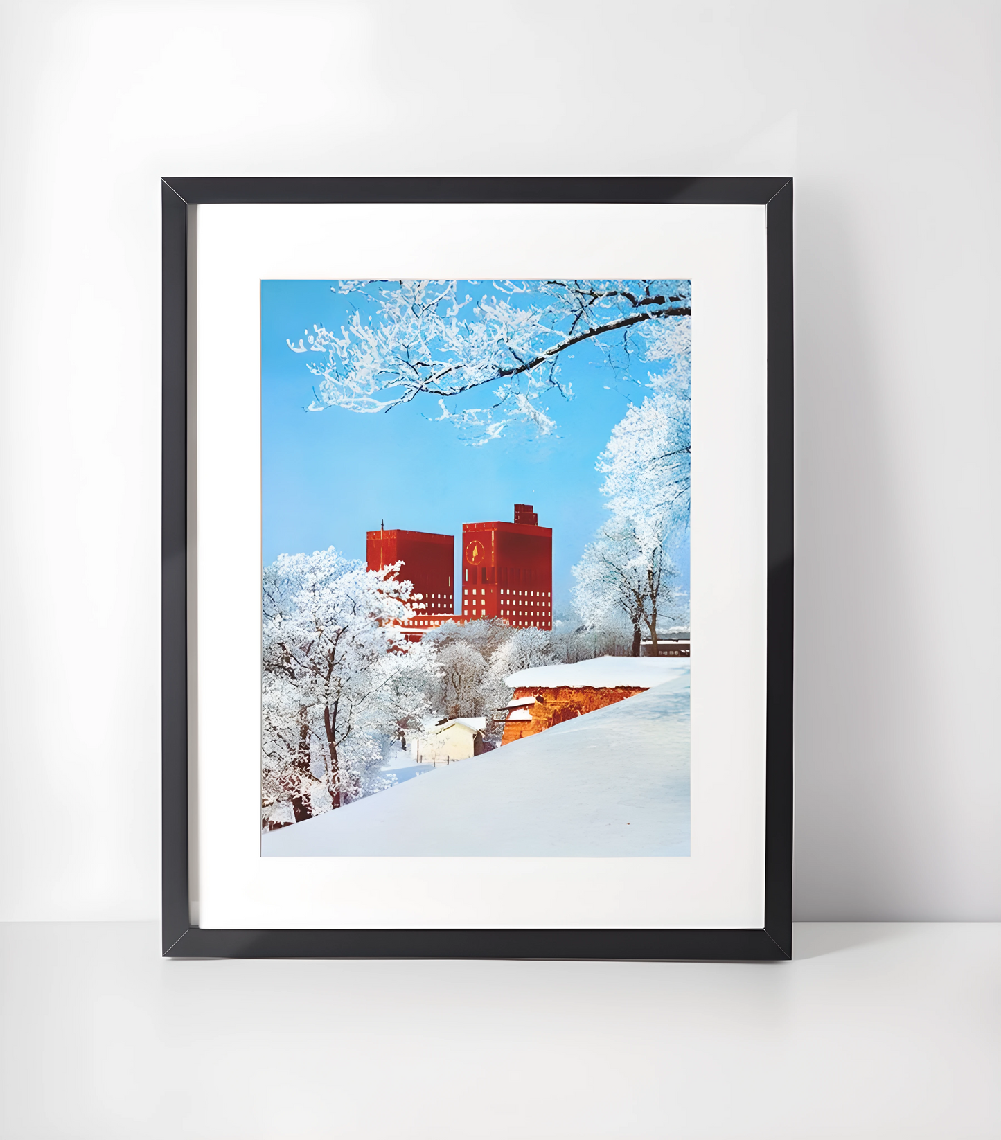 Norge Vintage Illustrasjoner Kunst -Kunstsamling - Kunsttrykk A3+/A3 - Uten ramme #9 Oslo