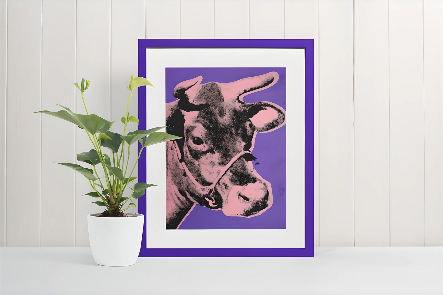 Populær blanding A4 & A5 Kunsttrykk (uten ramme) #2 Purple Cow - Andy Warhol