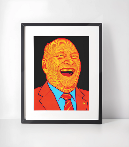 Kong Harald Kunstsamling - Kunsttrykk A3+/A3 - Uten ramme #1 Kongen som gliser