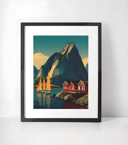 Norge Vintage Posters Kunstsamling - Kunsttrykk A3+/A3 - Uten ramme