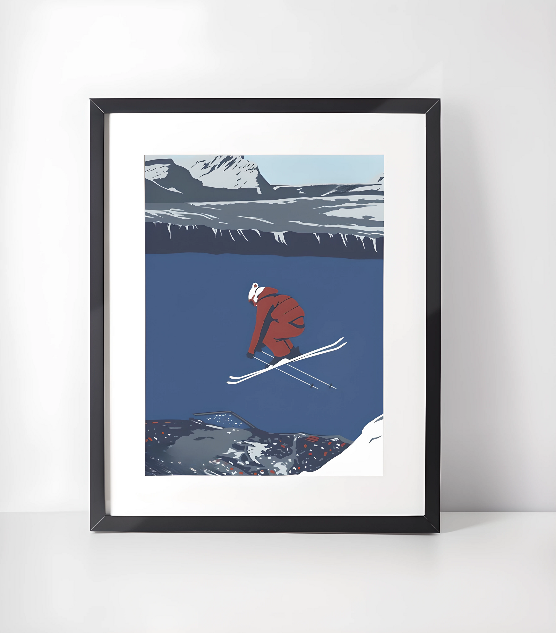 Retro Ski Plakat 1967 Norge - Gammeldags Ski Kunst - Samling - Kunsttrykk A3+/A3 - Uten ramme #7 Vintage Ski Poster Narvik
