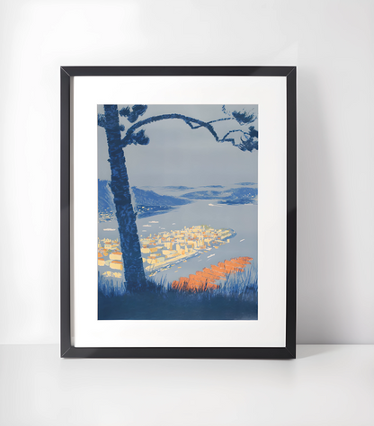 Norge Vintage Illustrasjoner Kunst -Kunstsamling - Kunsttrykk A3+/A3 - Uten ramme #2 Bergen 1948 Kristoffersen