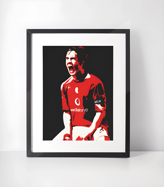 Manchester United Fotballkunst - Samling - Kunsttrykk A3+/A3 - Uten ramme #6 Gary Neville