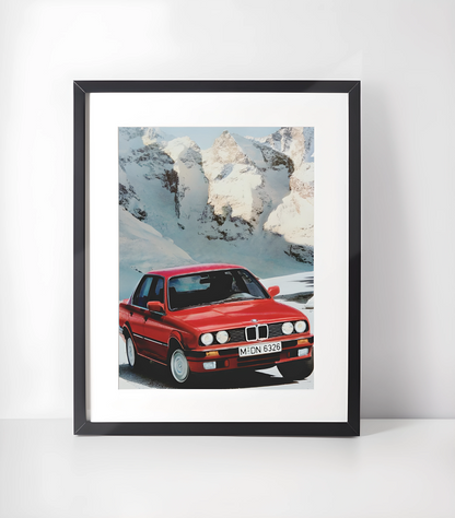Vintage Kjøretøy Kunstsamling - Kunsttrykk A3+/A3 - Uten ramme #9 BMW v4