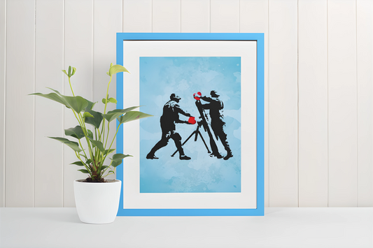 Populær blanding A4 & A5 Kunsttrykk (uten ramme) #3 Banksy Blått