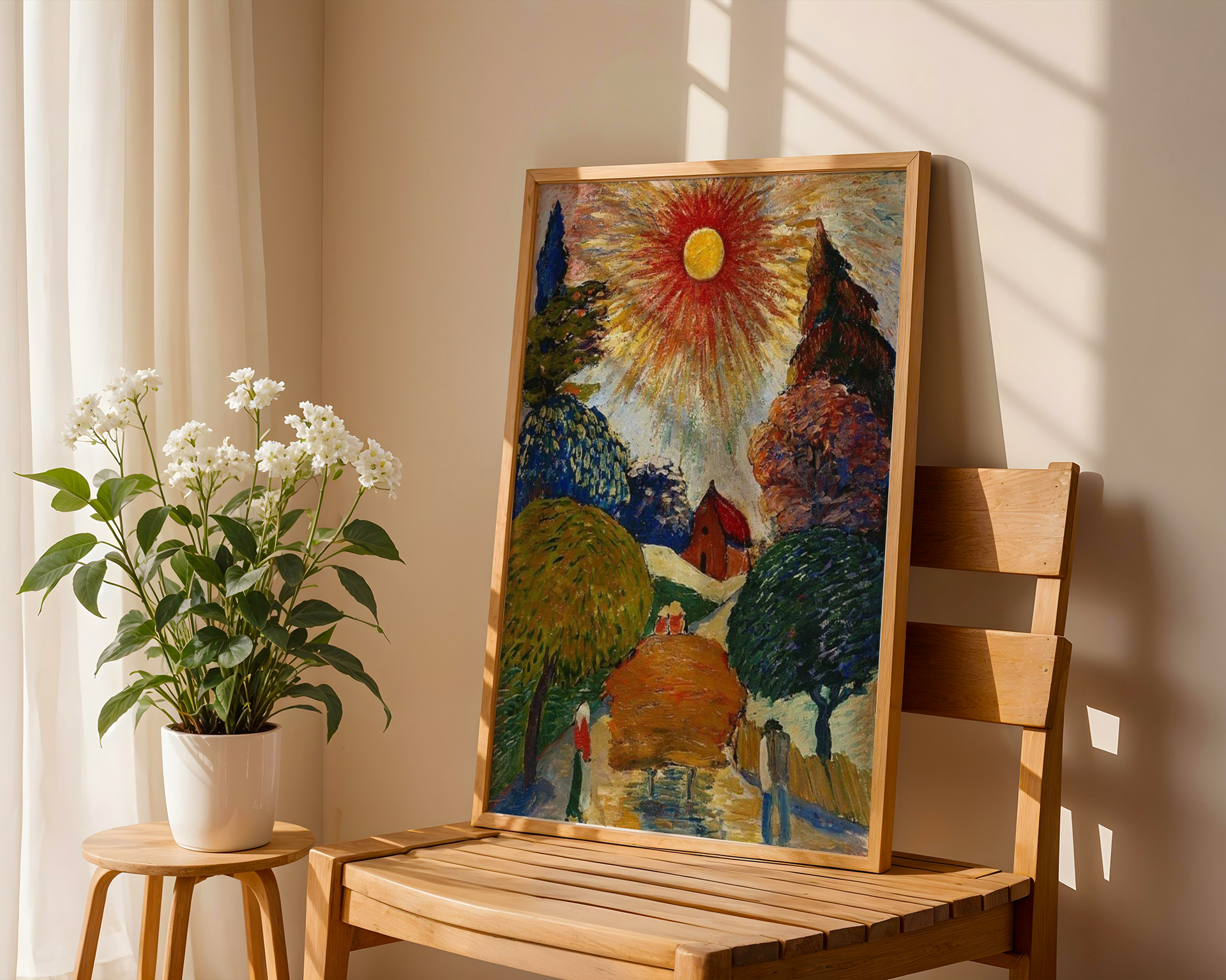 Marianne von Werefkin - Skinnende sol over høyvogn