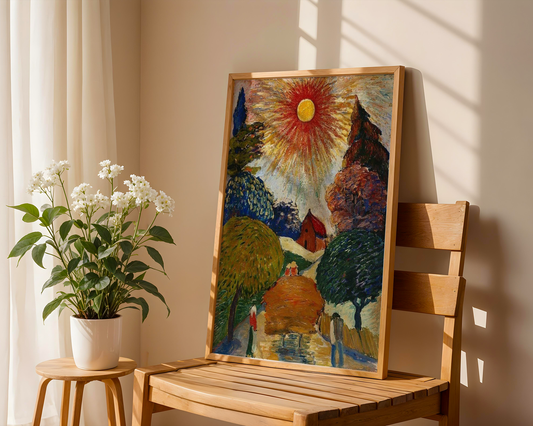 Marianne von Werefkin - Skinnende sol over høyvogn