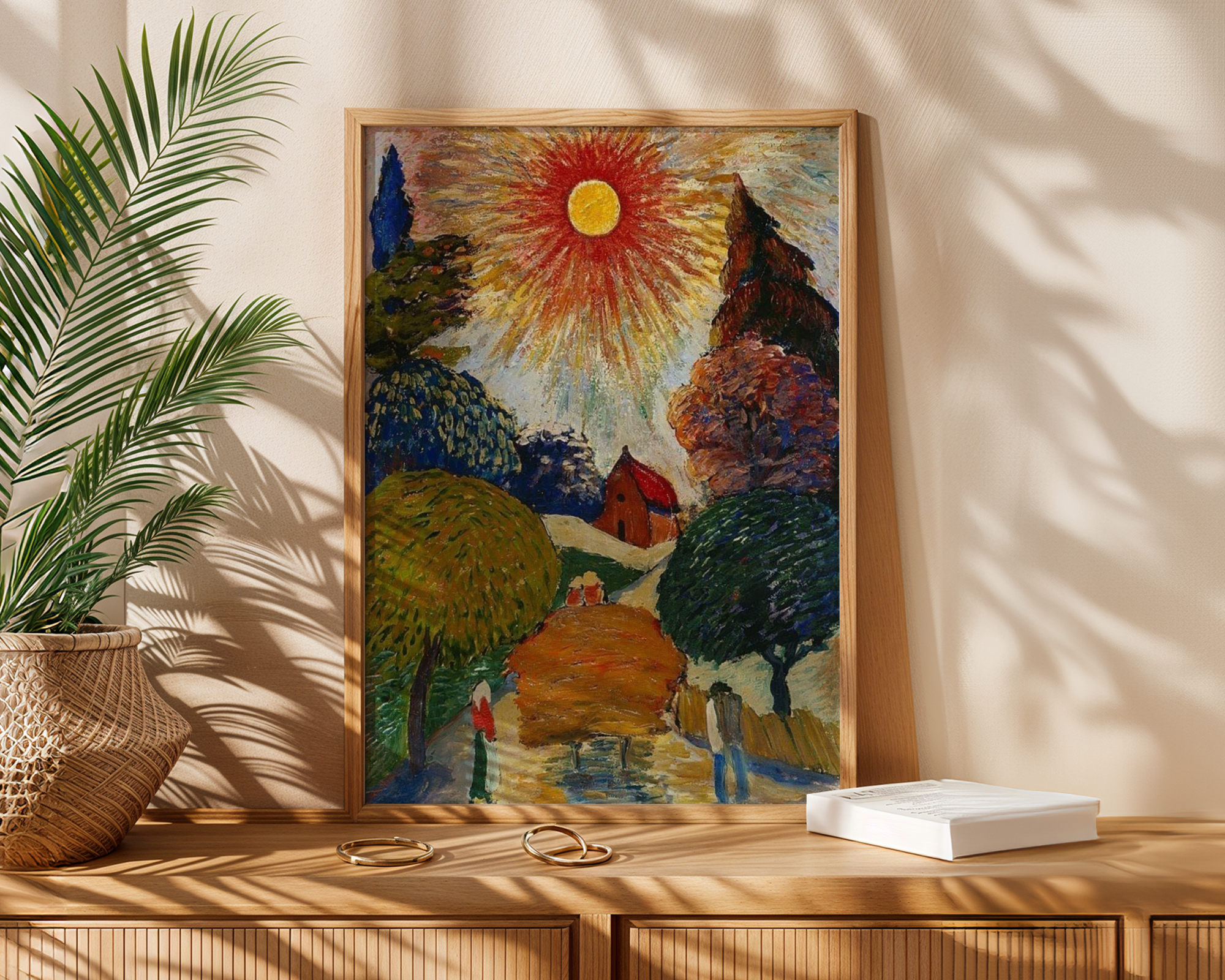 Marianne von Werefkin - Skinnende sol over høyvogn