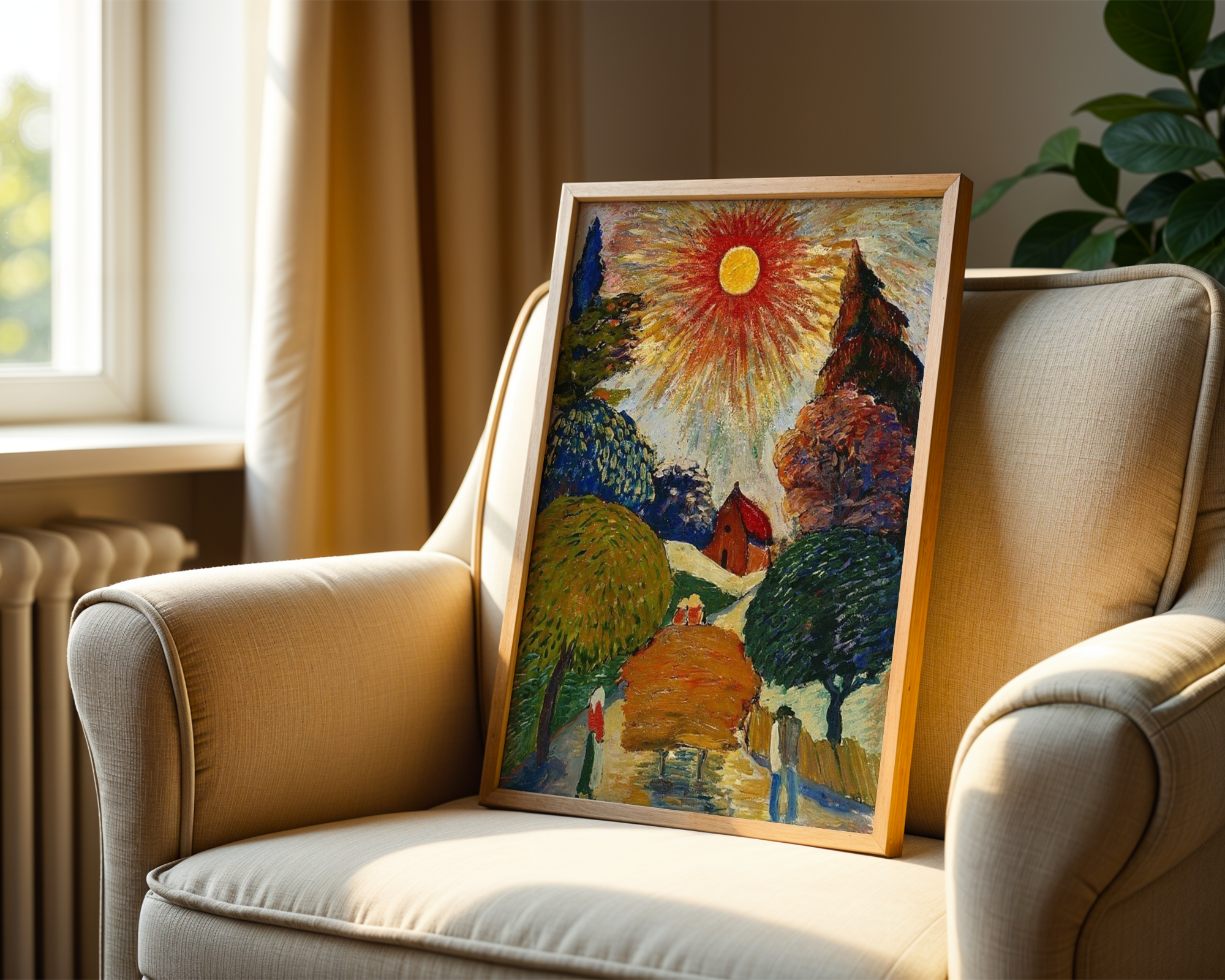Marianne von Werefkin - Skinnende sol over høyvogn