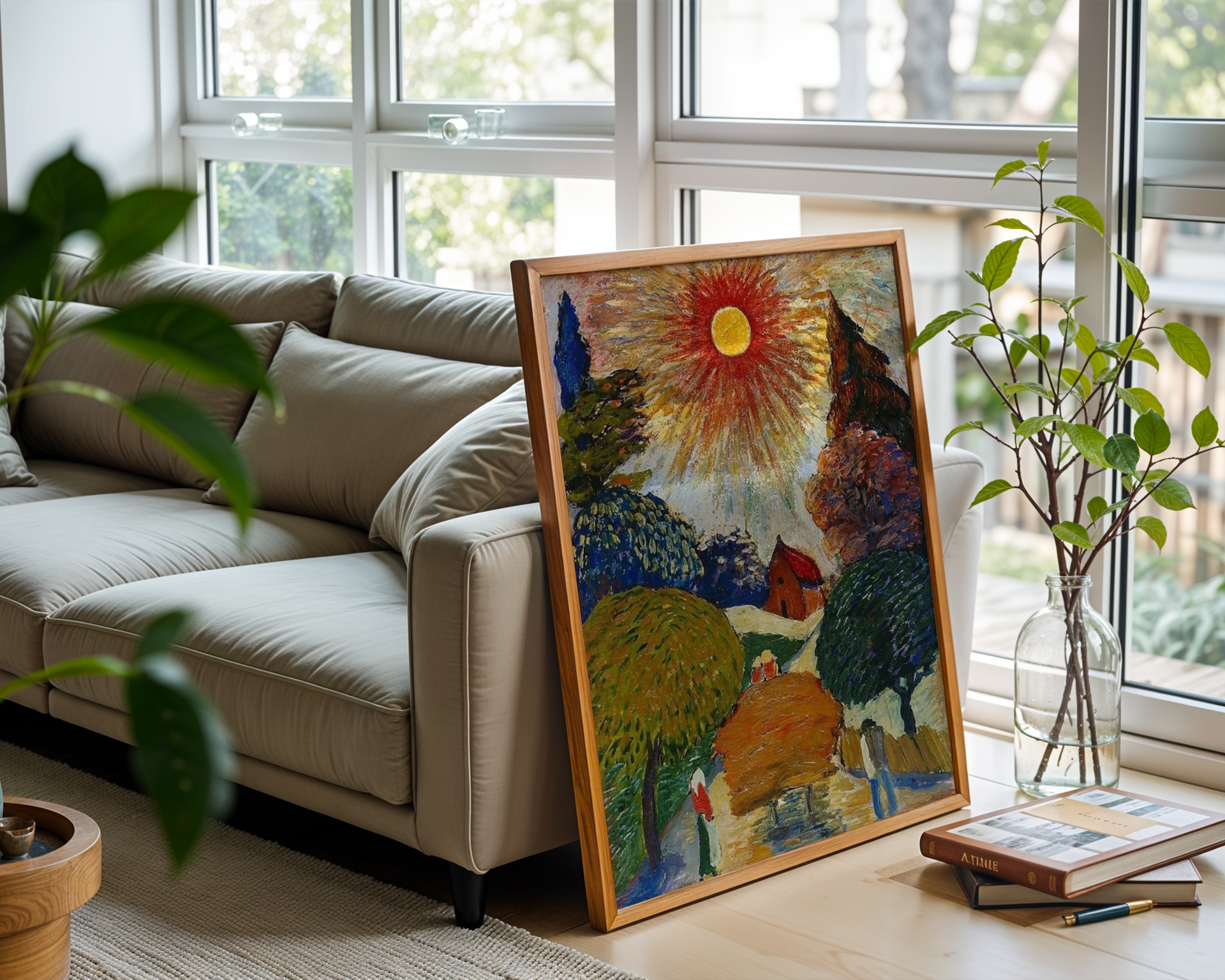Marianne von Werefkin - Skinnende sol over høyvogn