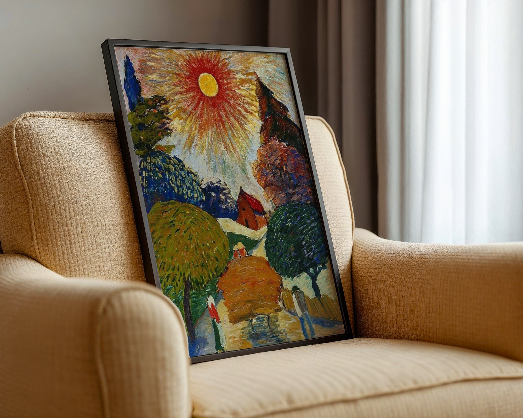 Marianne von Werefkin - Skinnende sol over høyvogn