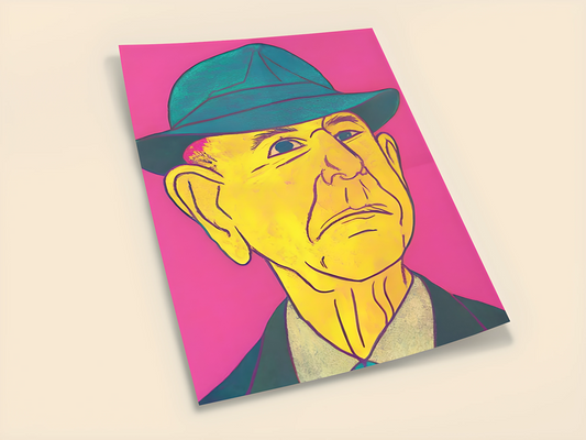 Leonard Cohen Kunst- Blanding Musikk - Kunsttrykk A3+/A3 - Uten ramme