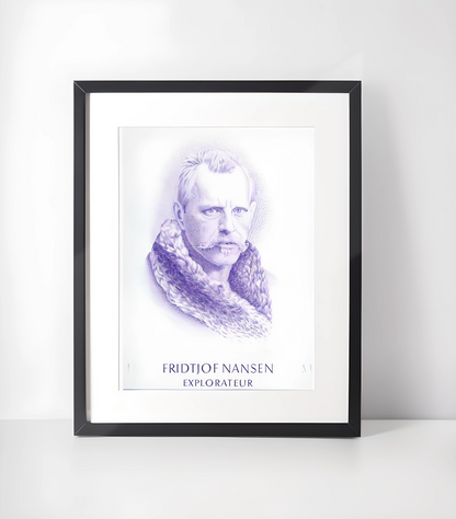 Fridtjof Nansen Kunstsamling - Kunsttrykk A3+/A3 - Uten ramme #6 Vintage Fransk Frimerke av Nansen
