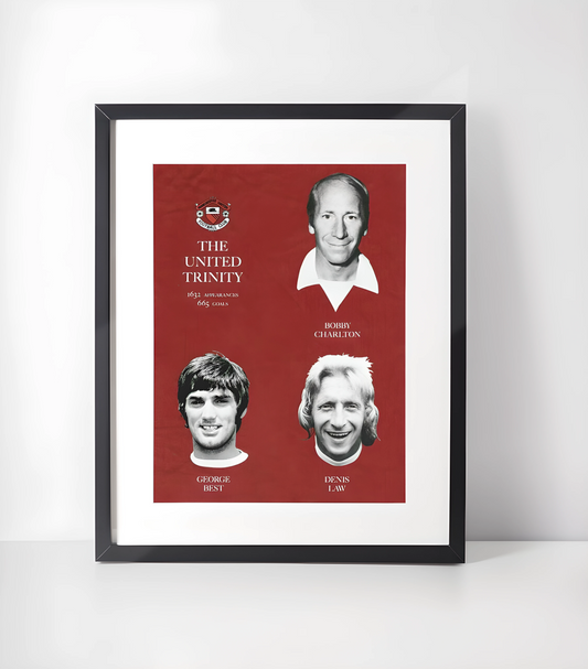 Manchester United Fotballkunst - Samling - Kunsttrykk A3+/A3 - Uten ramme #11 The United Trinity