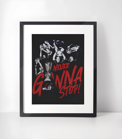 Manchester United Fotballkunst - Samling - Kunsttrykk A3+/A3 - Uten ramme #13 Never Gonna Stop