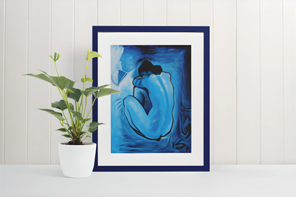 Populær blanding A4 & A5 Kunsttrykk (uten ramme) #5 Blue Nude - Pablo Picasso