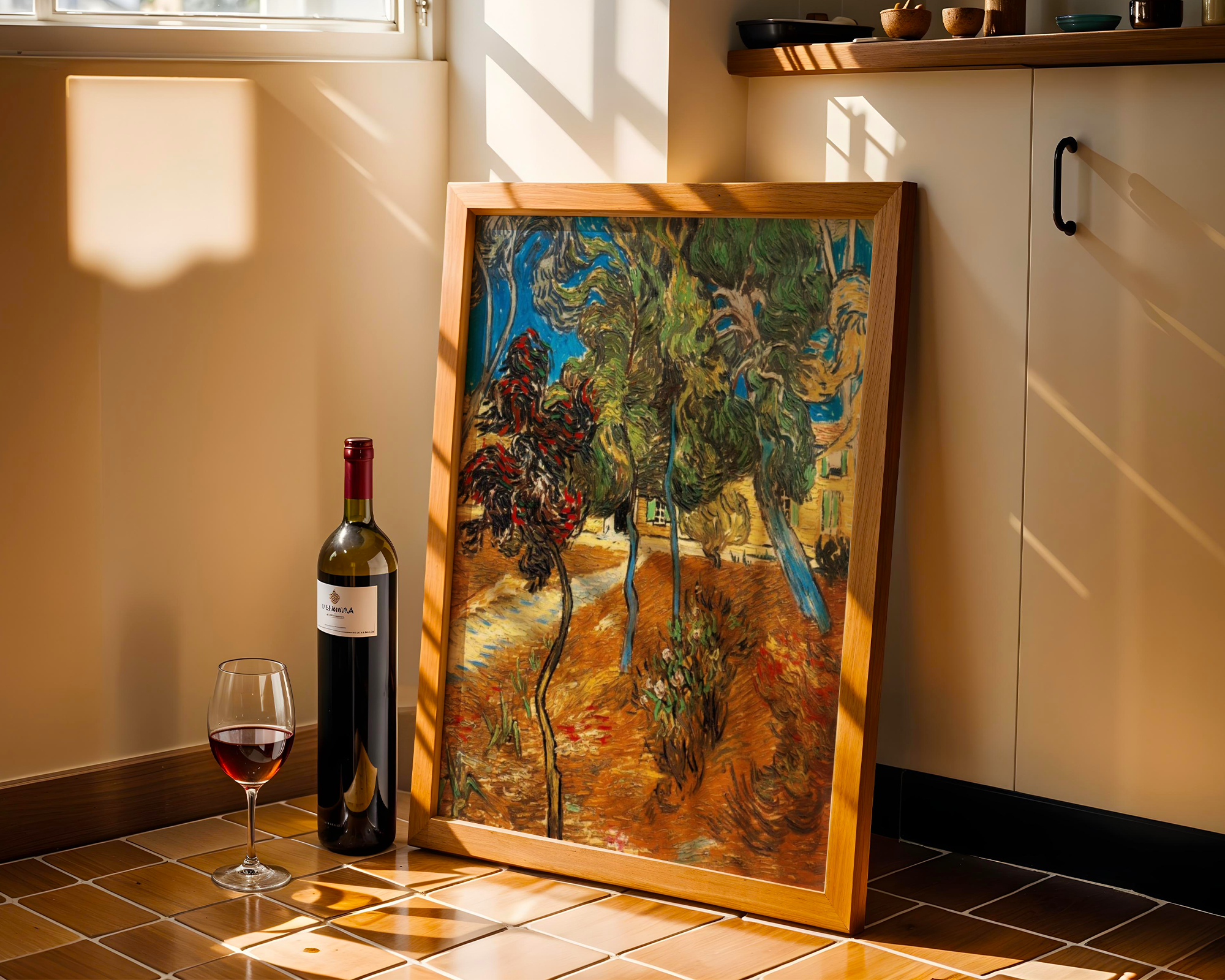 Vincent van Gogh - Trær i asylhagen (1889)