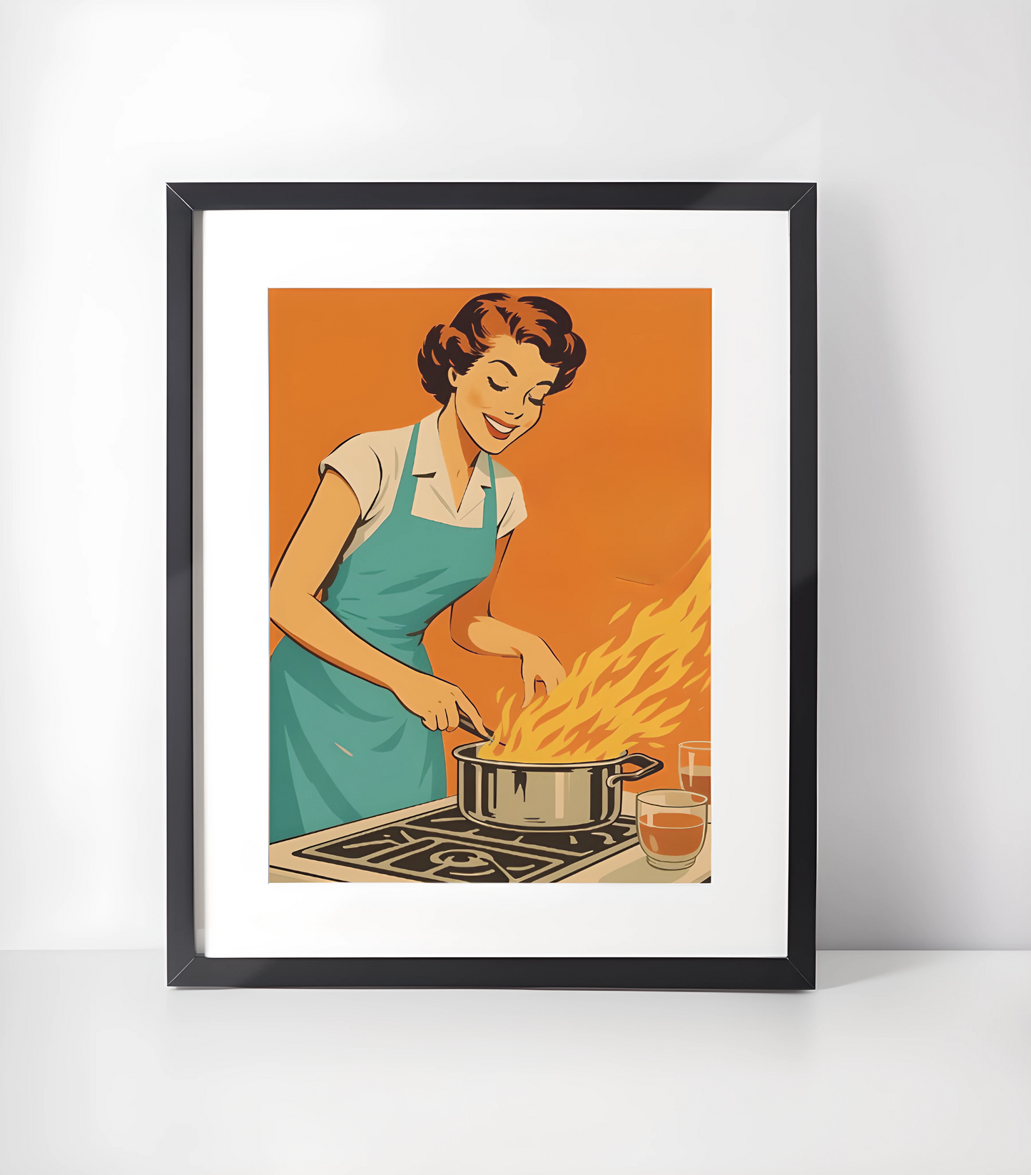 Retro 1950-tallet Humor Kunstsamling - Kunsttrykk A3+/A3 - Uten ramme #2 Alt under kontroll