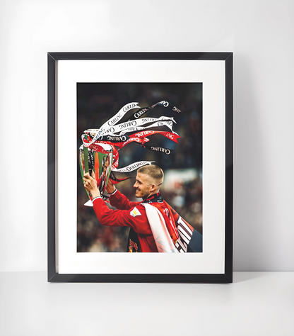 Manchester United Fotballkunst - Samling - Kunsttrykk A3+/A3 - Uten ramme #18 David Beckham Trofè