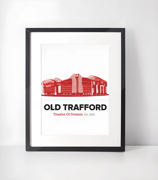 Manchester United Fotballkunst - Samling - Kunsttrykk A3+/A3 - Uten ramme #7 Old Trafford