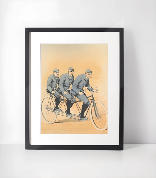 Stilig Retro Sykkel Kunstsamling - Kunsttrykk A3+/A3 - Uten ramme #5 Trippel
