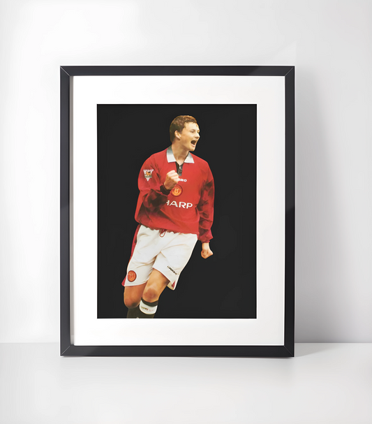 Manchester United Fotballkunst - Samling - Kunsttrykk A3+/A3 - Uten ramme #10 Ole Gunnar Solskjær