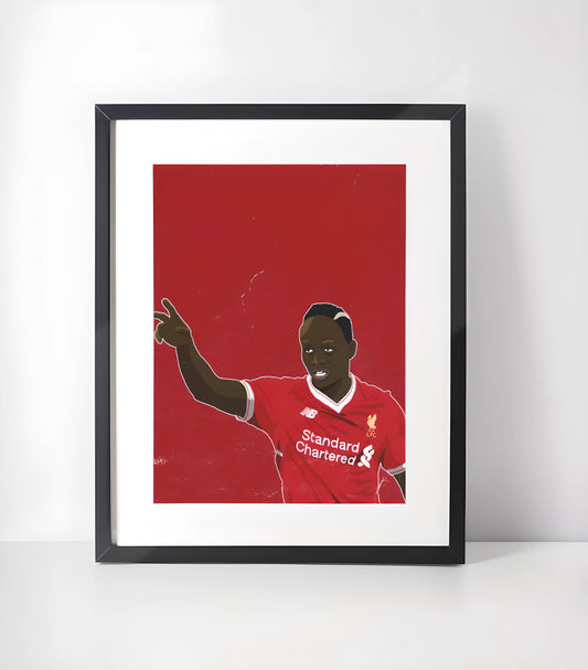 Liverpool Fotballkunst - Samling - Kunsttrykk A3+/A3 - Uten ramme #6 Saudio Manè