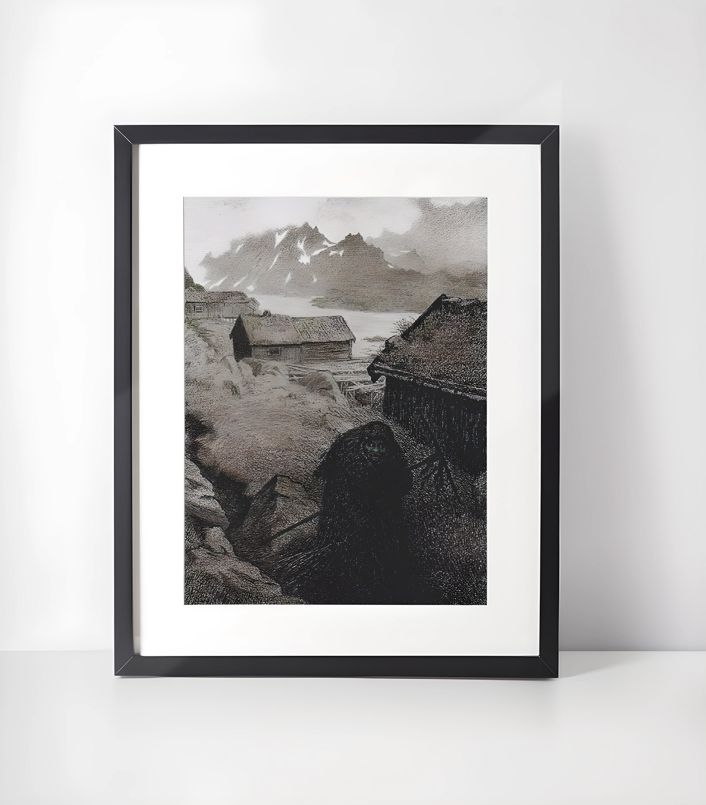 Draugen - Mørk og Dyster Kunst - Samling - Kunsttrykk A3+/A3 - Uten ramme #3 Svartedauen av Kittelsen