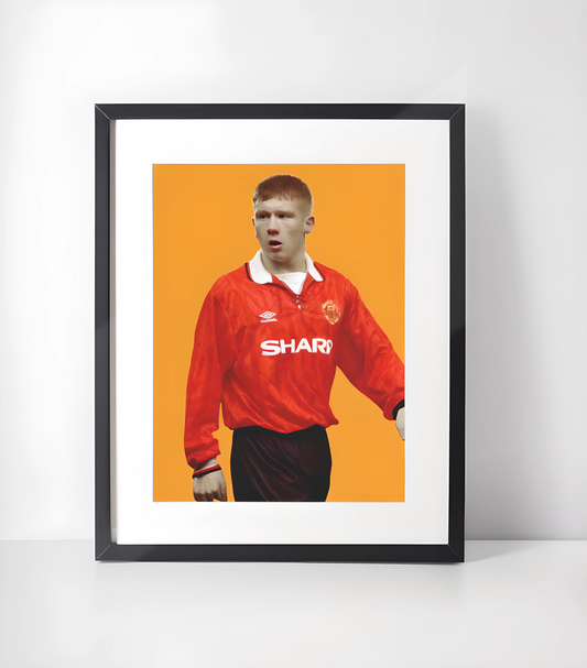 Manchester United Fotballkunst - Samling - Kunsttrykk A3+/A3 - Uten ramme #9 Paul Scholes Retro