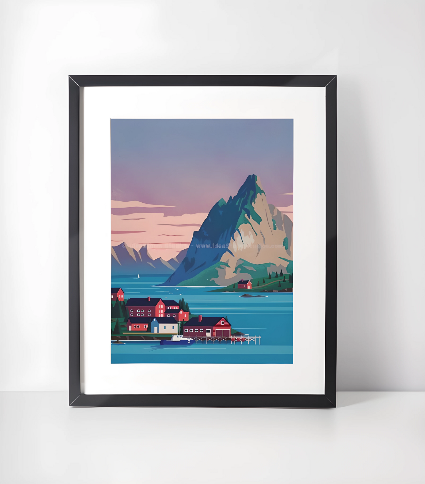 Norge Vintage Illustrasjoner Kunst -Kunstsamling - Kunsttrykk A3+/A3 - Uten ramme