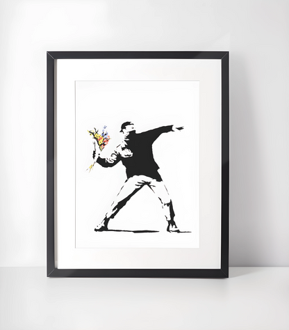 Banksy Gatekunst - Samling - Kunsttrykk A3+/A3 - Uten ramme #4 Blomster Kasting av Banksy