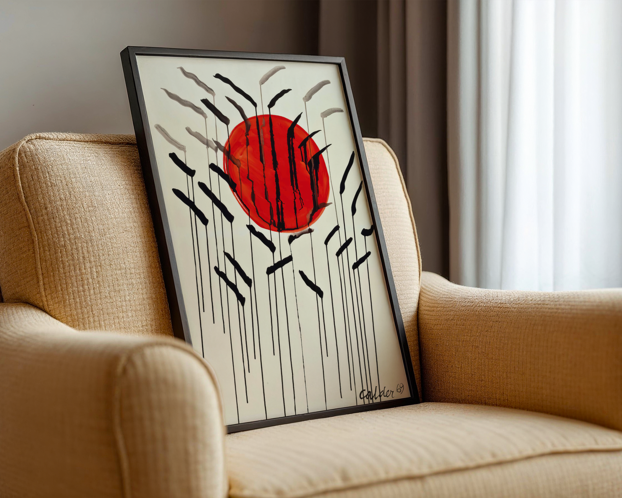 Alexander Calder - Cattails with Red Sun